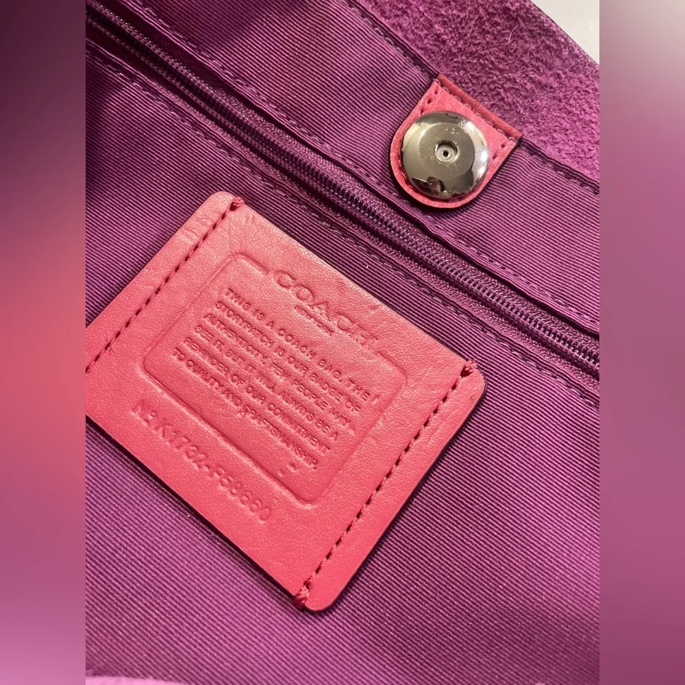 Coach Derby Tote F58660 Strawberry Red Pebbled Leather Large Shoulder Bag - Picture 3 of 14